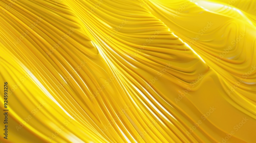 Poster a detailed shot of bright yellow fabric with intricate patterns and textures