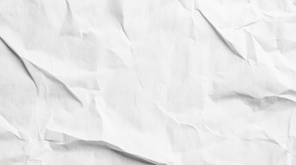 White crumpled paper texture background.
