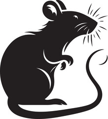rat silhouette vector art illustration