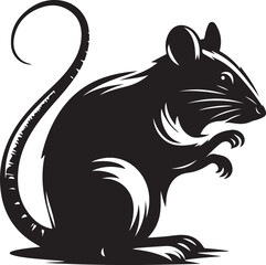 rat silhouette vector art illustration