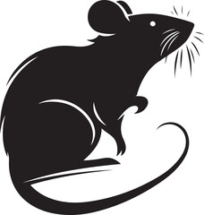 rat silhouette vector art illustration