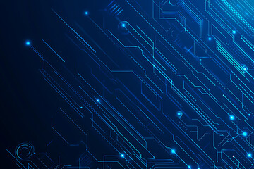 Futuristic vector illustration of a blue circuit board with intricate digital patterns, ideal for modern tech backgrounds and interfaces.
