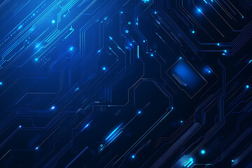 Futuristic vector illustration of a blue circuit board with intricate digital patterns, ideal for modern tech backgrounds and interfaces.
