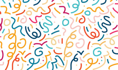 colorful line doodle seamless pattern.great for background ,curtain, carpet, wallpaper, clothing, wrapping,batik,clothing or decorations.