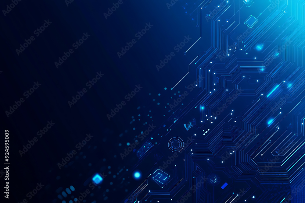 Fototapete futuristic abstract background. Server, internet, speed. Futuristic tunnel HUD. Motion graphics for an abstract data center . wireframe,darck blue background
