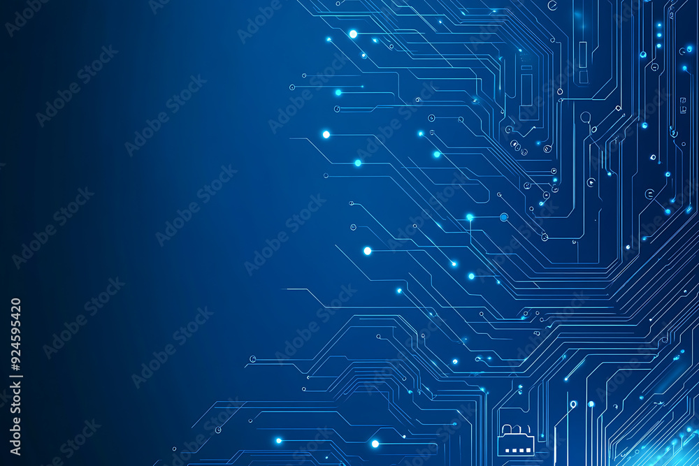 Fototapete futuristic abstract background. Server, internet, speed. Futuristic tunnel HUD. Motion graphics for an abstract data center . wireframe,darck blue background
