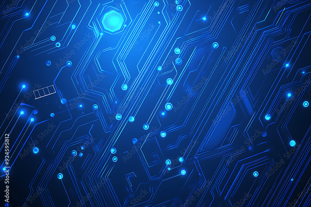 Fototapete futuristic abstract background. Server, internet, speed. Futuristic tunnel HUD. Motion graphics for an abstract data center . wireframe,darck blue background
