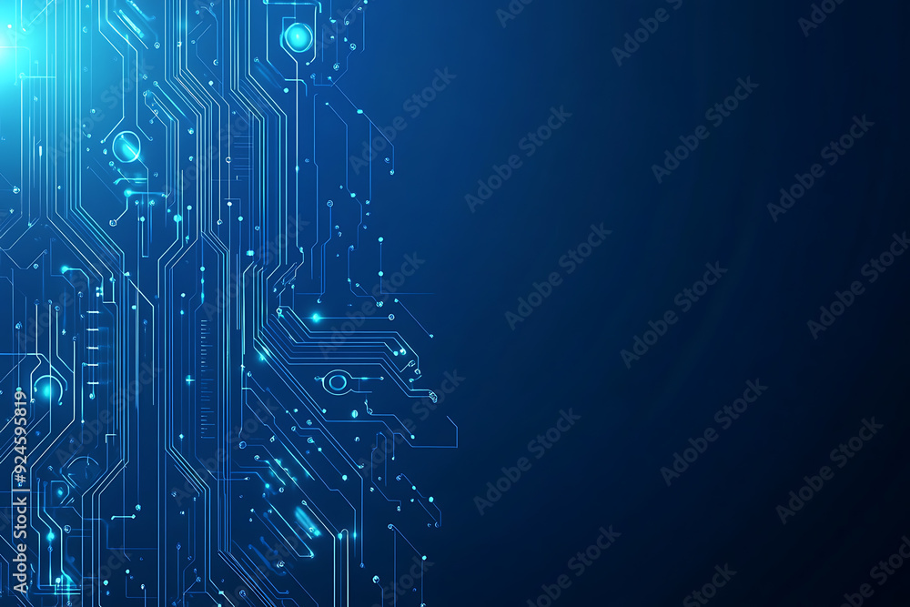 Fototapete futuristic abstract background. Server, internet, speed. Futuristic tunnel HUD. Motion graphics for an abstract data center . wireframe,darck blue background
