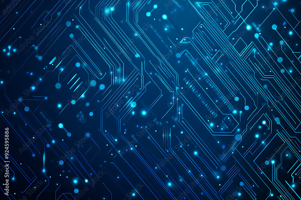 Fototapete futuristic abstract background. Server, internet, speed. Futuristic tunnel HUD. Motion graphics for an abstract data center . wireframe,darck blue background
