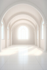 Fototapeta premium generated illustration of empty room with sunlight.