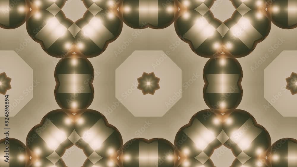Poster abstract 3d kaleidoscopic mandala: a geometric mosaic in motion. this video offers a mesmerizing vis