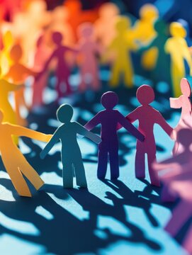 Vibrant Community: A Collage of Colorful People Uniting