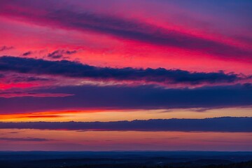 Stunning Dusk Sunset Sky with Colorful Horizons and Scenic Views