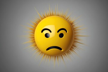 Three Dimensional Exploding Head Emoticon Yellow Bewildered Face Icon
