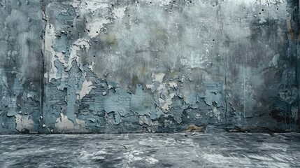 Old wall and wooden floor backdrop. Old vintage backdrop for product presentation.