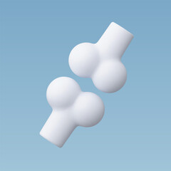 3d Realistic Bone joint icon vector Illustration
