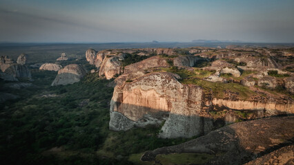 Stunning view of the Pedras Negras Mountains in Angola during golden hour