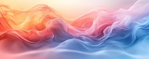 A mesmerizing blend of soft colors, this abstract image features flowing waves that evoke tranquility and creativity.