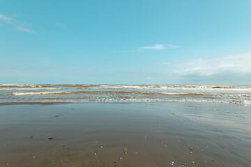 Shoreline of the Caspian sea during low tide