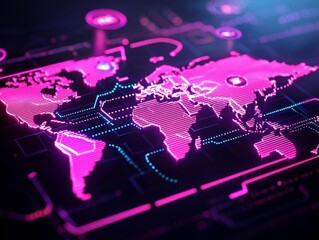 Naklejka premium Abstract representation of global e-commerce networks