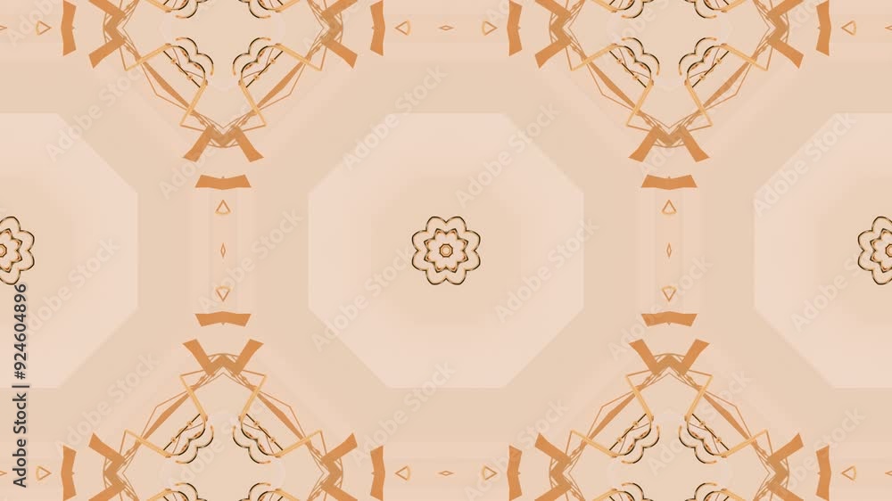 Poster 3d kaleidoscopic mandala: a geometric mosaic of abstract patterns in motion. a mesmerizing video bac