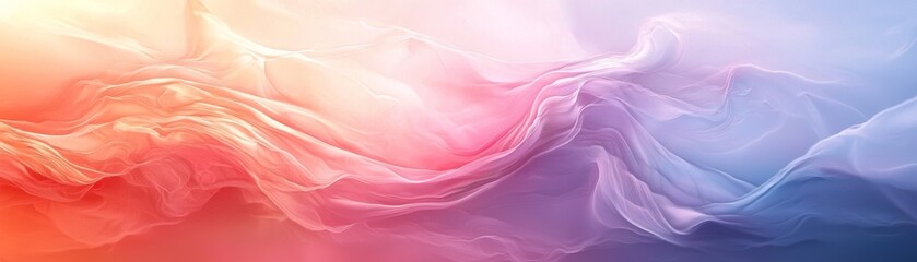 Fototapeta premium Soft, flowing abstract background featuring gentle gradients of pink, orange, and blue hues, perfect for creative projects.