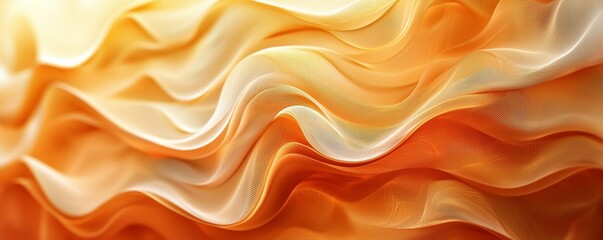 Beautiful fabric texture with soft orange and cream folds, creating a sense of warmth and elegance for design projects.
