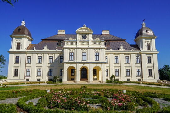 Nasice, Croatia, August 11, 2024: Castle Pejacevic, historic landmark in town Nasice, Slavonija
