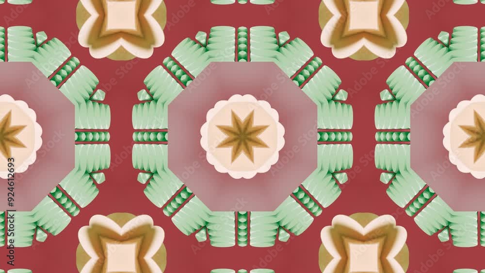 Poster abstract 3d mandala: a geometric kaleidoscope in motion. this video transforms intricate patterns in