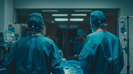 Obraz premium Teamwork by surgeons for emergency, accident, or hospital clinic treatment. Monitor heart rate, back, or surgeons working together for surgery, support, or medical assistance