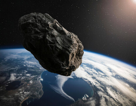 asteroide vagando por el espacio cerca de la tierra