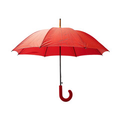 A Striking Red Umbrella Captured Mid Open Against a Transparent background