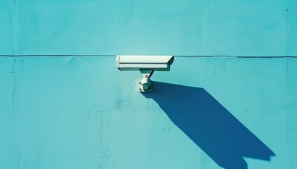 Security Camera on a Blue Wall