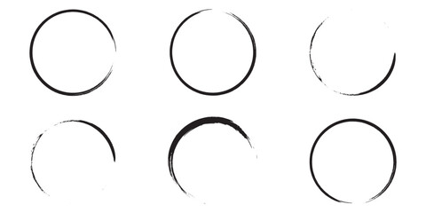 Brush circles. grunge circles. Brush circles design eps 10