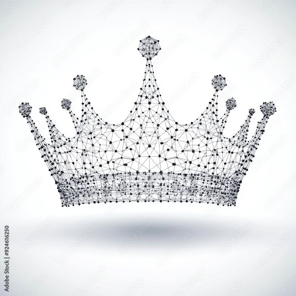 Poster the crown polygon is abstract, shaped like a triangle with a light connection structure on a modern 