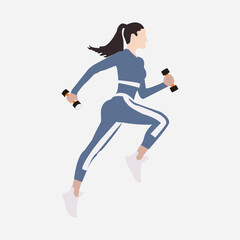 Print Women playing ball vector isolated on white background