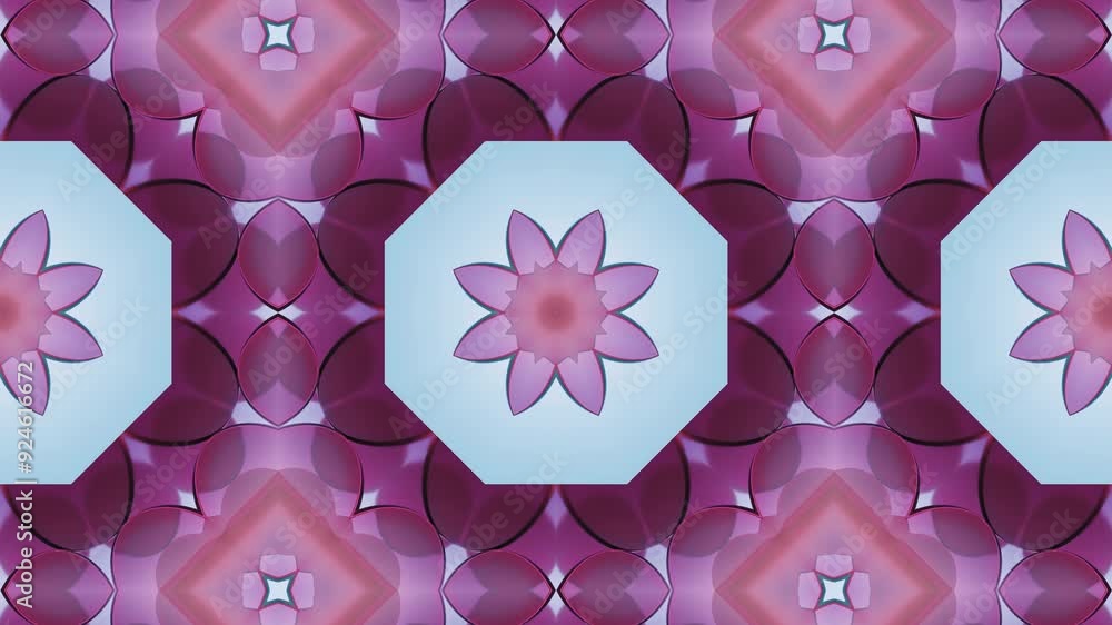 Poster abstract 3d kaleidoscope: geometric mandala mosaic in motion. a stunning display of intricate patter