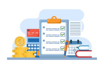 Monthly recurring income concept, income, making money, Calendar with monthly payment dates, recurring income payments. flat vector illustration on background.