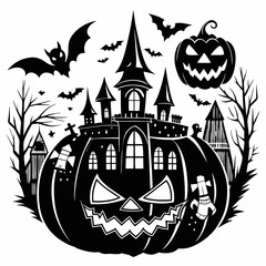 Halloween pumpkin vector svg,house svg,ghoust svg
