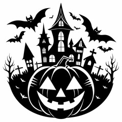 Halloween pumpkin vector svg,house svg,ghoust svg