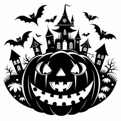 Halloween pumpkin vector svg,house svg,ghoust svg