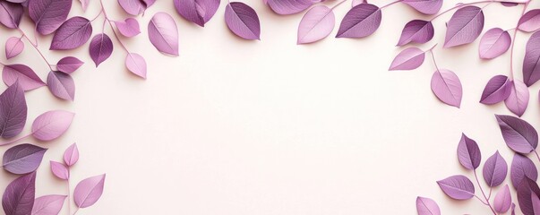 Fototapeta premium Tranquil Lavender Leaves in Monotone on Soft Pastel Beige Background, Generative Ai