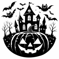 Halloween pumpkin vector svg,house svg,ghoust svg