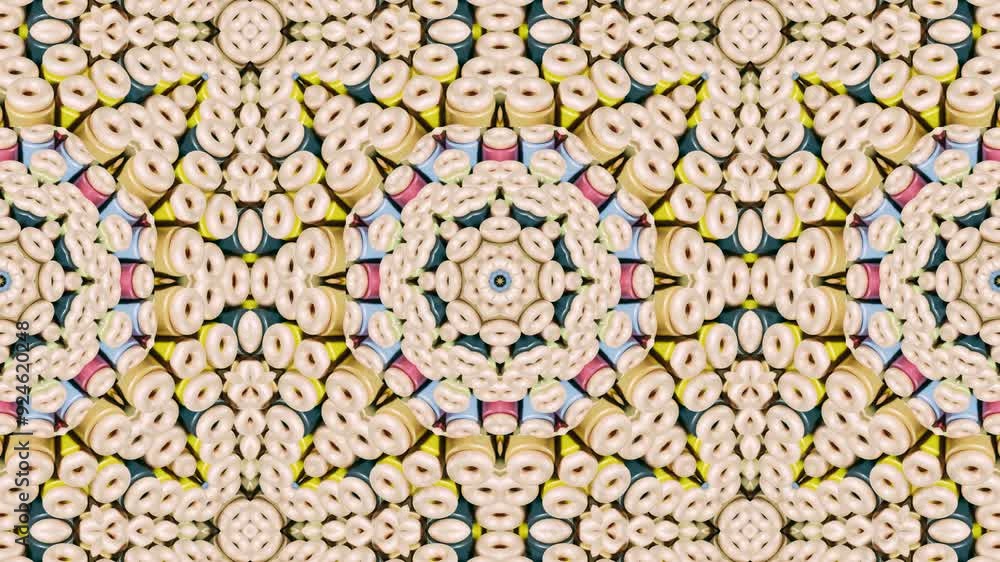 Poster abstract 3d mosaic kaleidoscope: a geometric mandala in motion. this video offers a stunning display