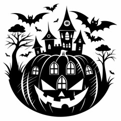 Halloween pumpkin vector svg,house svg,ghoust svg