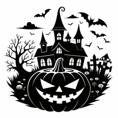 Halloween pumpkin vector svg,house svg,ghoust svg