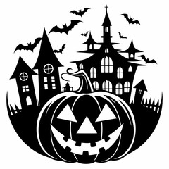 Halloween pumpkin vector svg,house svg,ghoust svg