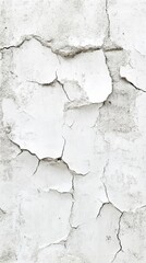 Obraz premium Shattered and Damaged White Wall Texture Background: A Visual Representation of Urban Decay and Structural Ruins.