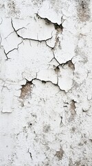 Shattered and Damaged White Wall Texture Background: A Visual Representation of Urban Decay and Structural Ruins.