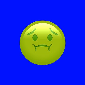 Animated Facebook emoji of a sick face